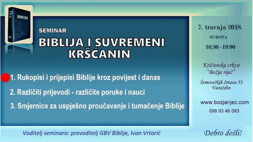 1. Rukopisi i prijepisi Biblije kroz povijest i danas (Ivan Vrtarić); 49:50