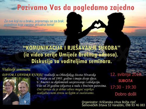 SUBOTA 12. svibnja 2018; 17:30 - 19:30/ Komunikacija i rješavanje sukoba